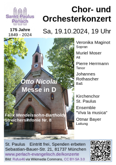 Plakat Chor- und Orchesterkonzert St. Paulus 2024